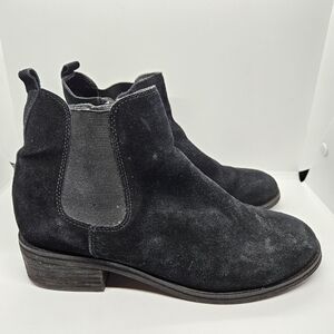 Aqua College black suede waterproof chelsea boots with side zip size 8